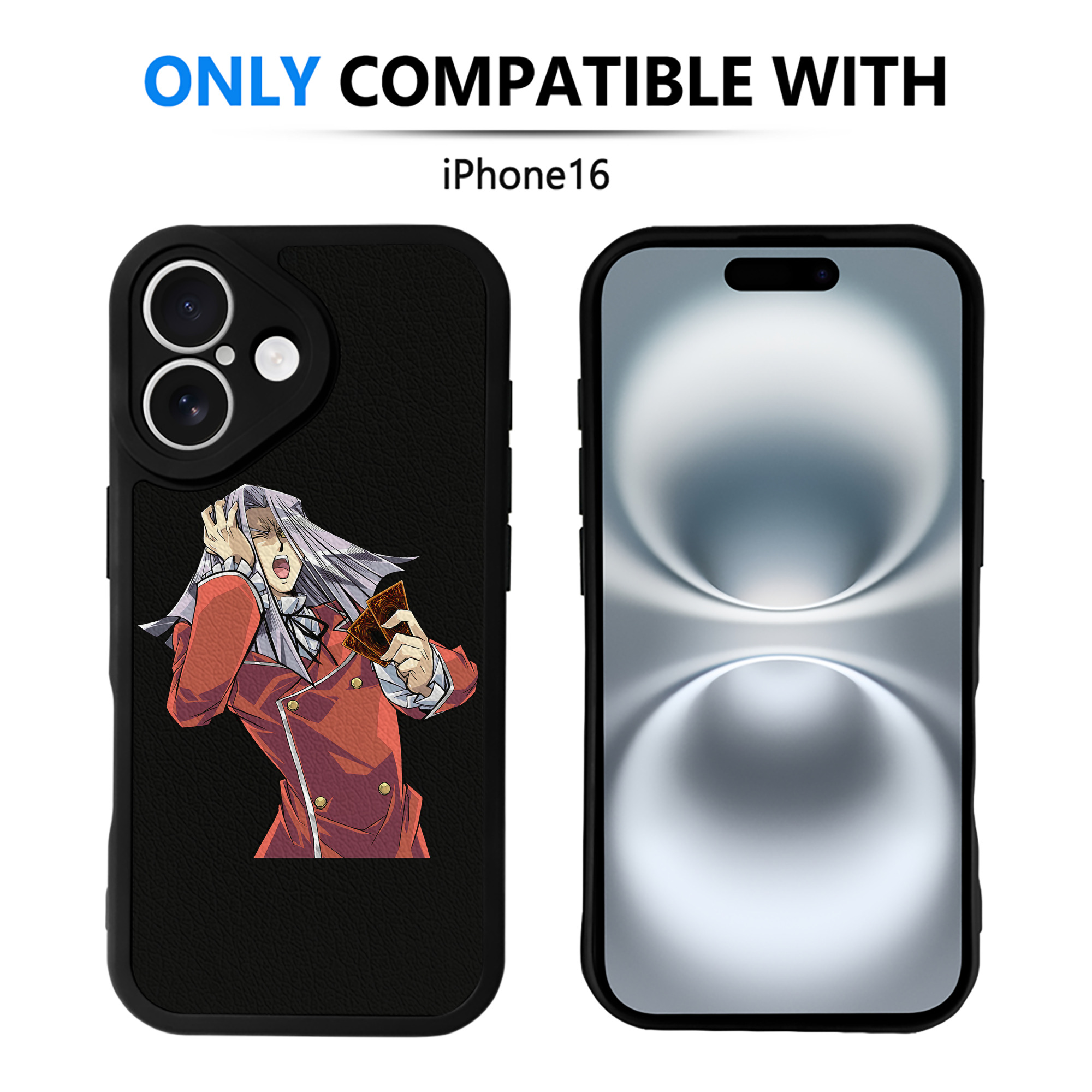 （画像用） 遊☆戯☆王 Yu-Gi-Oh! 【iPhone 16シリーズ対応】シリコンスマホケース（レザー調） 材質：シリコン